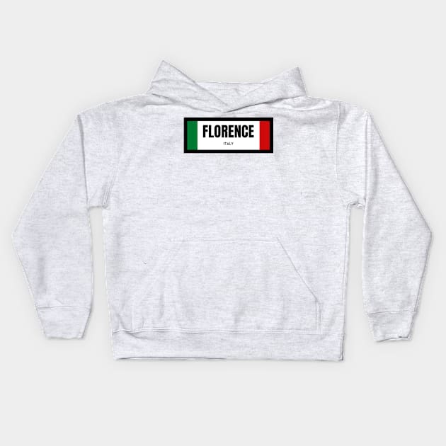 Florence City in Italian Flag Kids Hoodie by aybe7elf